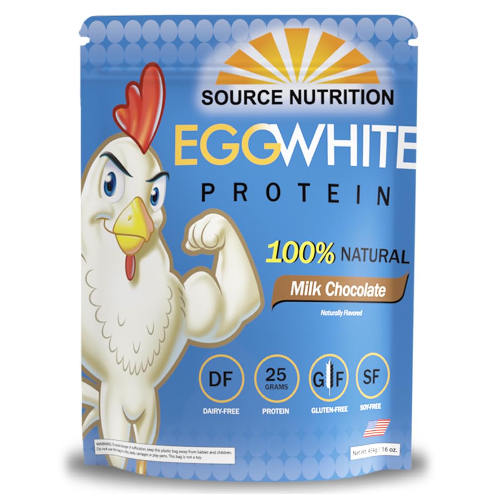 1 lb Egg White Protein Powder by Source Nutrition - 25 Grams Protein, Build Lean Muscle, Dairy Free - Milk Chocolate