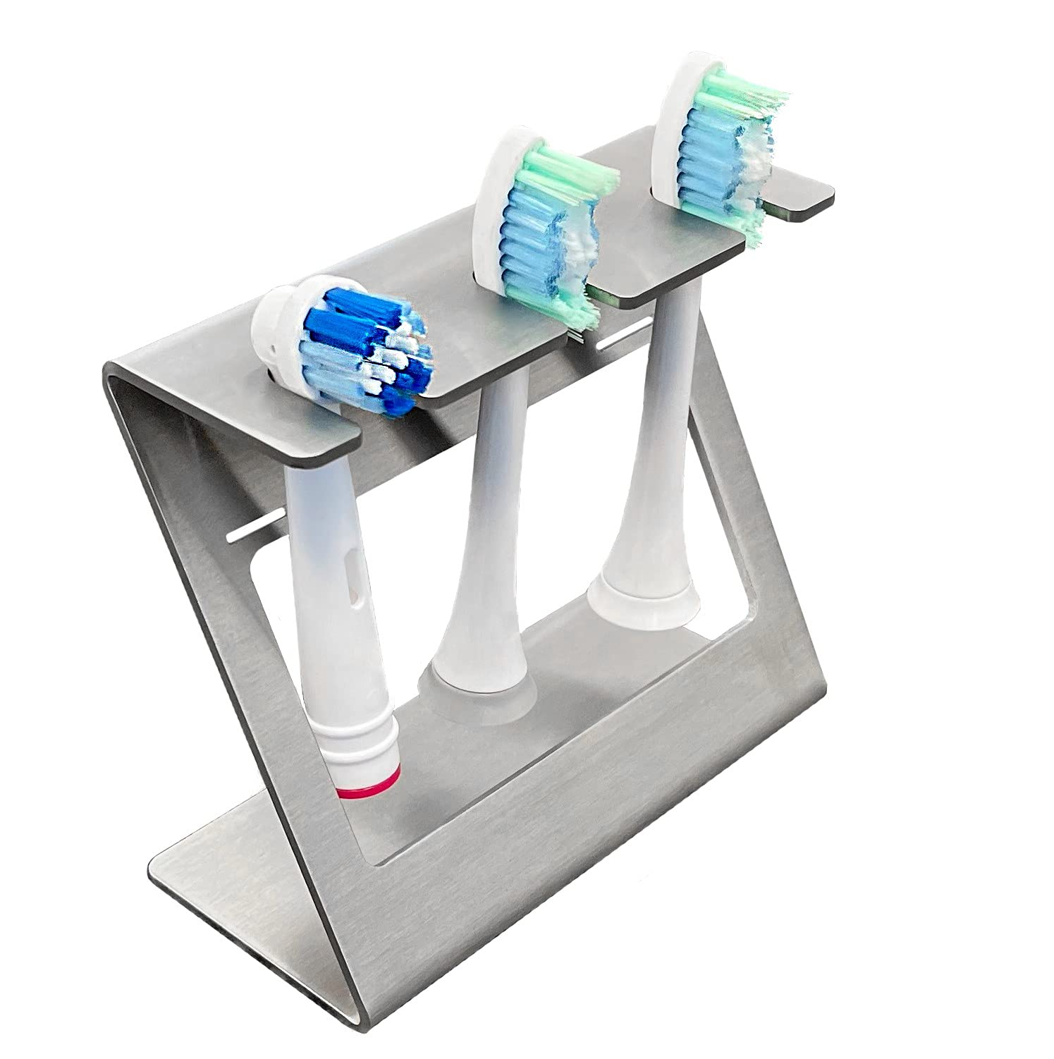 steland metallmanufaktur® Design 3-piece brush holder, stainless steel, includes wall mount, toothbrush holder