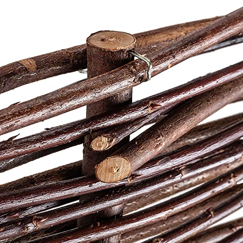 KADAX Palisade aus Weide, natürlicher Weidenzaun, handgemachter Weidenflechtzaun, Gartenzaun für Wegabgrenzung und Beete, Zaun Rasenkante (10 Stück 120x40cm)