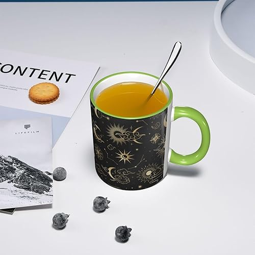 Miniatura 7 de Vintage gold sun moon star cloud Coffee Mug Coffee Cups Ceramic with Handle,Tea Cups Mug tazas para cafe Drinking Cups Gifts for Women Men,Unique