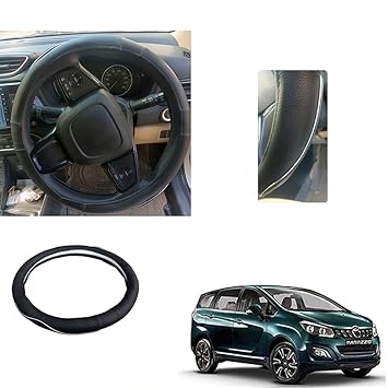 Auto Pearl - Ring Type Car Steering Wheel Cover Universal Genuine PU Non-Slip Natural Rubber Well Padded Grip Breathable Leatherite Compatible with - Marazzo 2019 (Ultimate Chrome Black)