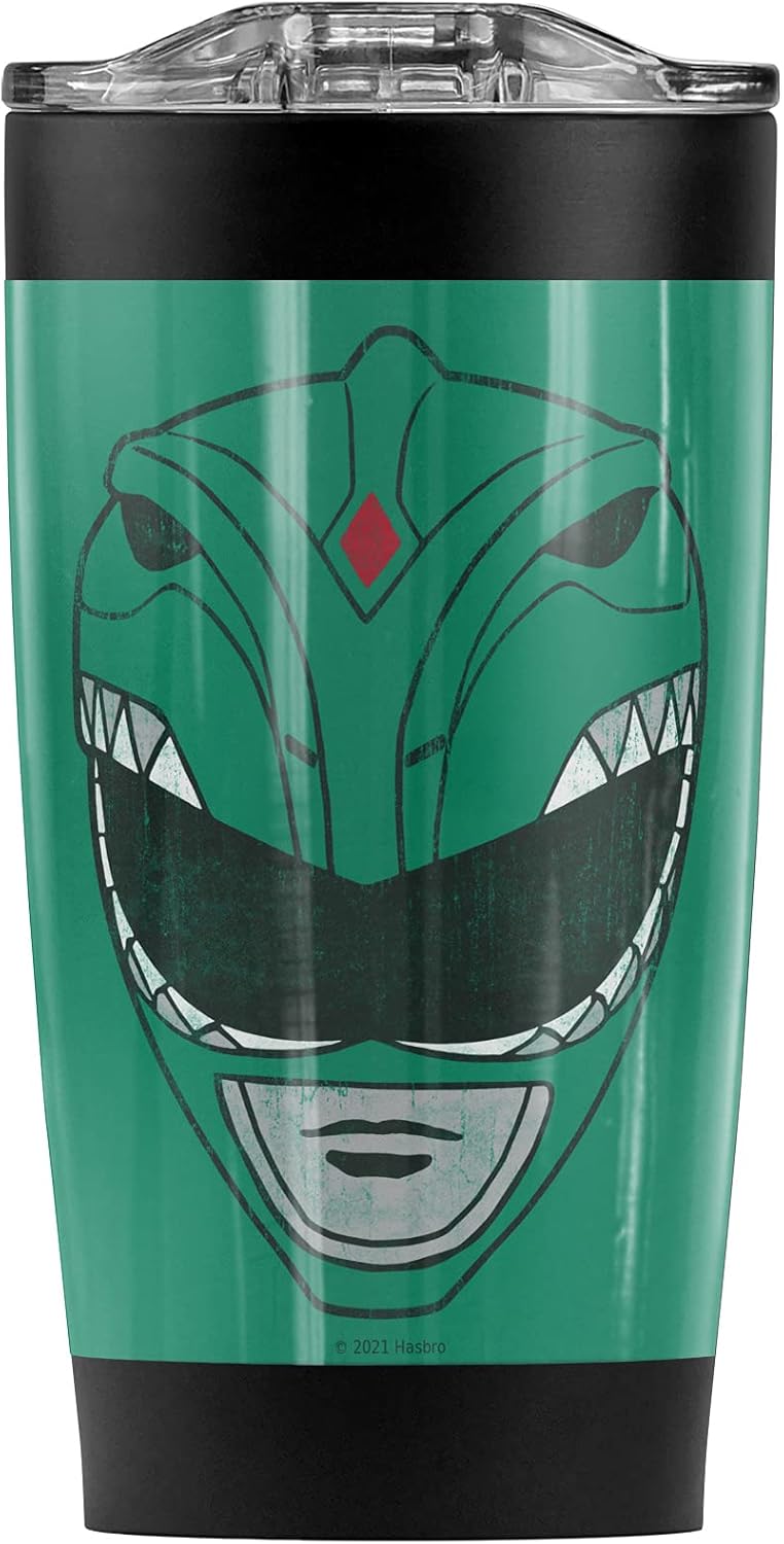 Power Rangers Green Ranger Stainless Steel Tumbler 20 oz Coffee Travel Mug/Cup, Vacuum Insulated & Double Wall with Leakproof Sliding Lid