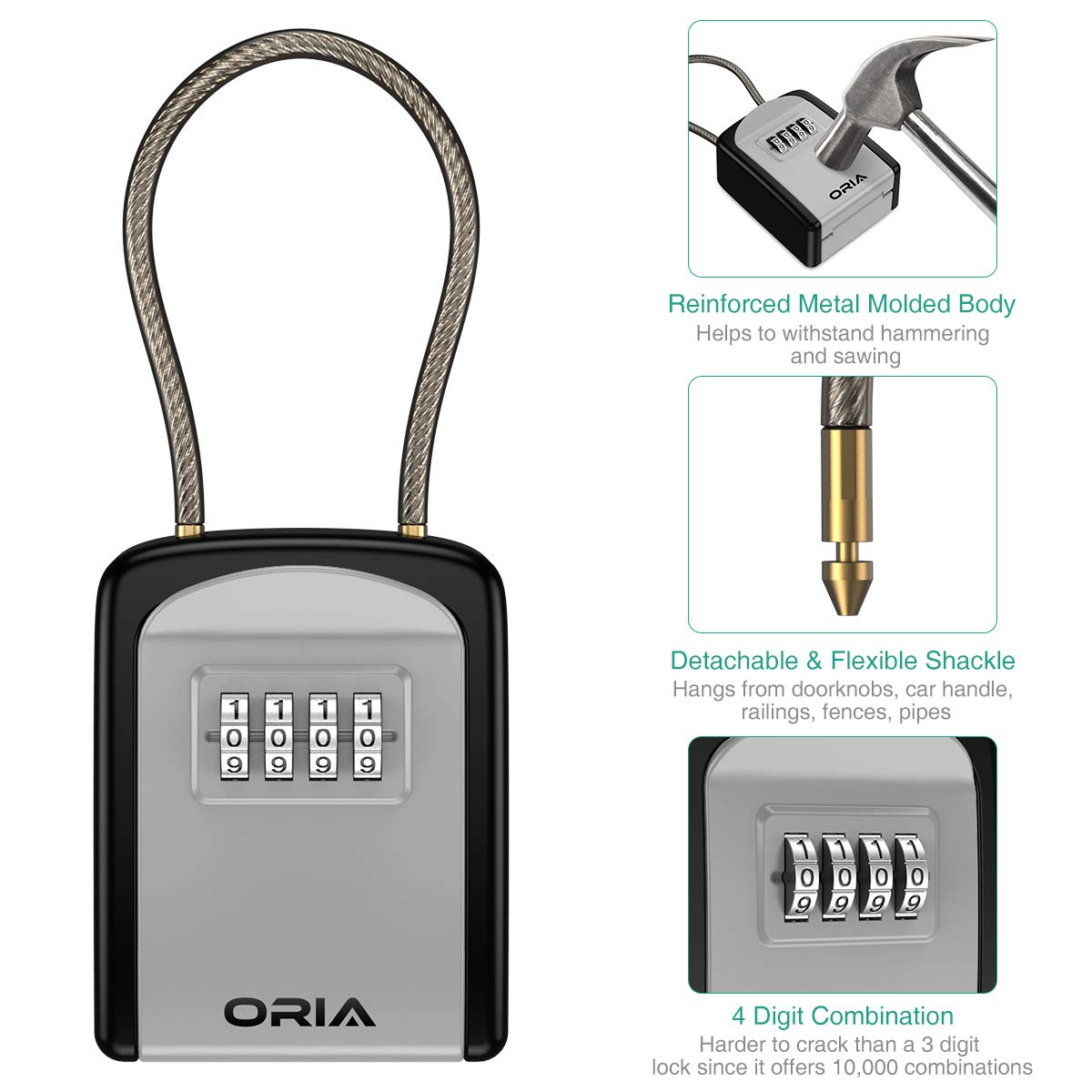 2022 Upgraded Key Lock Box, Safe Lock Box for Keys with Removable