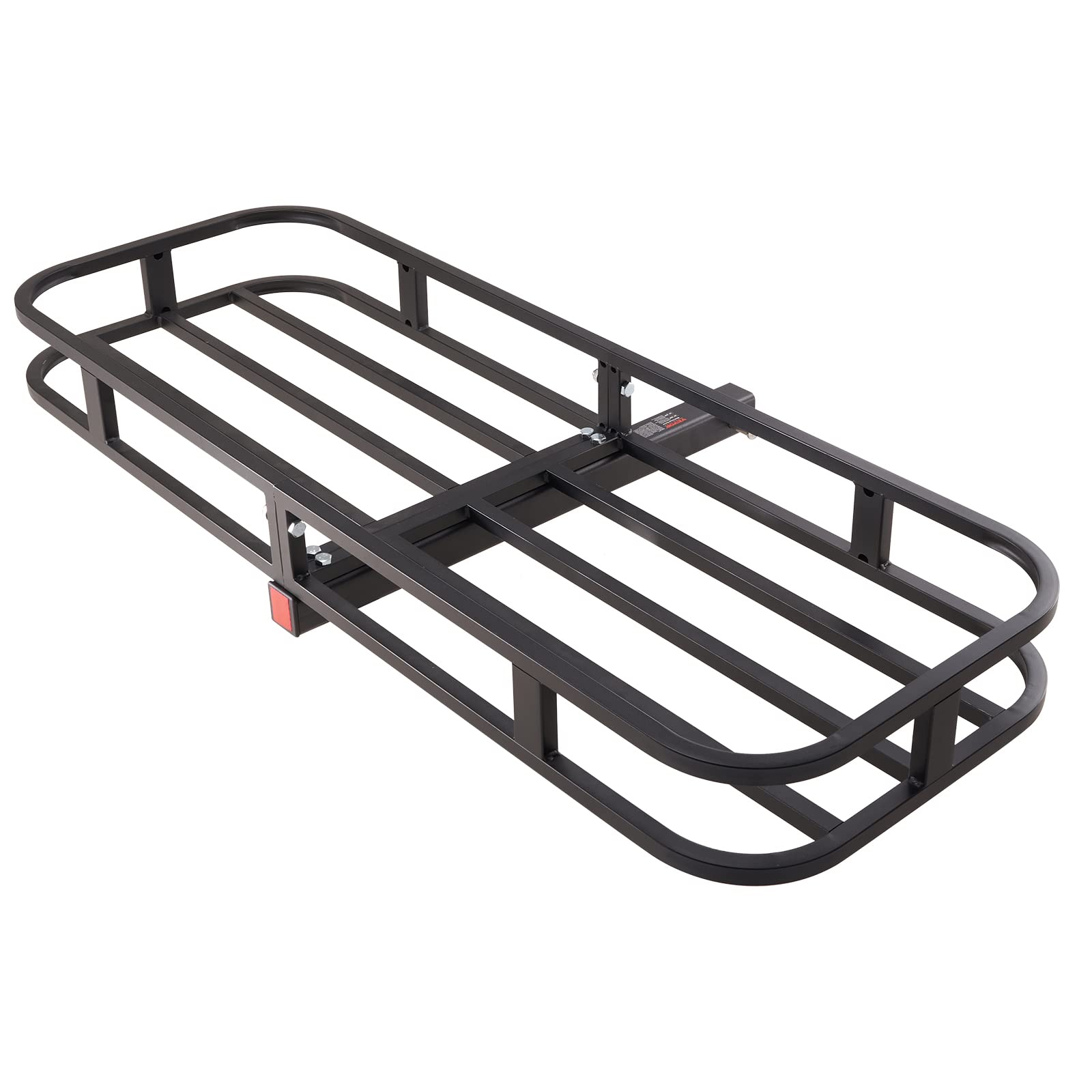 VEVOR 53 x 19 x 5 in Hitch Cargo Carrier, 500lb Capacity Trailer Hitch Mount Cargo Basket, Steel Luggage Carrier Rack Fits 2" Hitch Receiver for SUV Truck Pickup with Cargo Net, Stabilizer, Straps