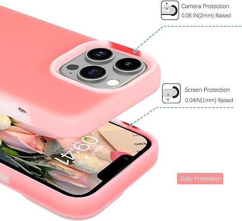 Miniatura 8 de GUAGUA Funda para iPhone 13 Pro, iPhone 13 Pro Jelly Funda de silicona líquida, delgada y suave, forro de microfibra fina, con textura, funda