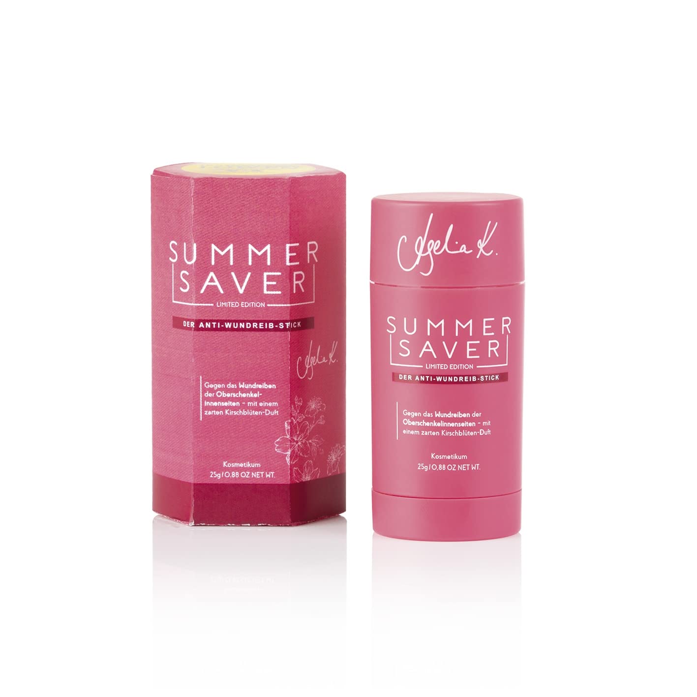 SUMMERSAVERAnti-chafing stick, cherry blossom, long-lasting and effective protection against chafing, dermatologically tested, without aluminium, PEG-free, vegan, cruelty-free