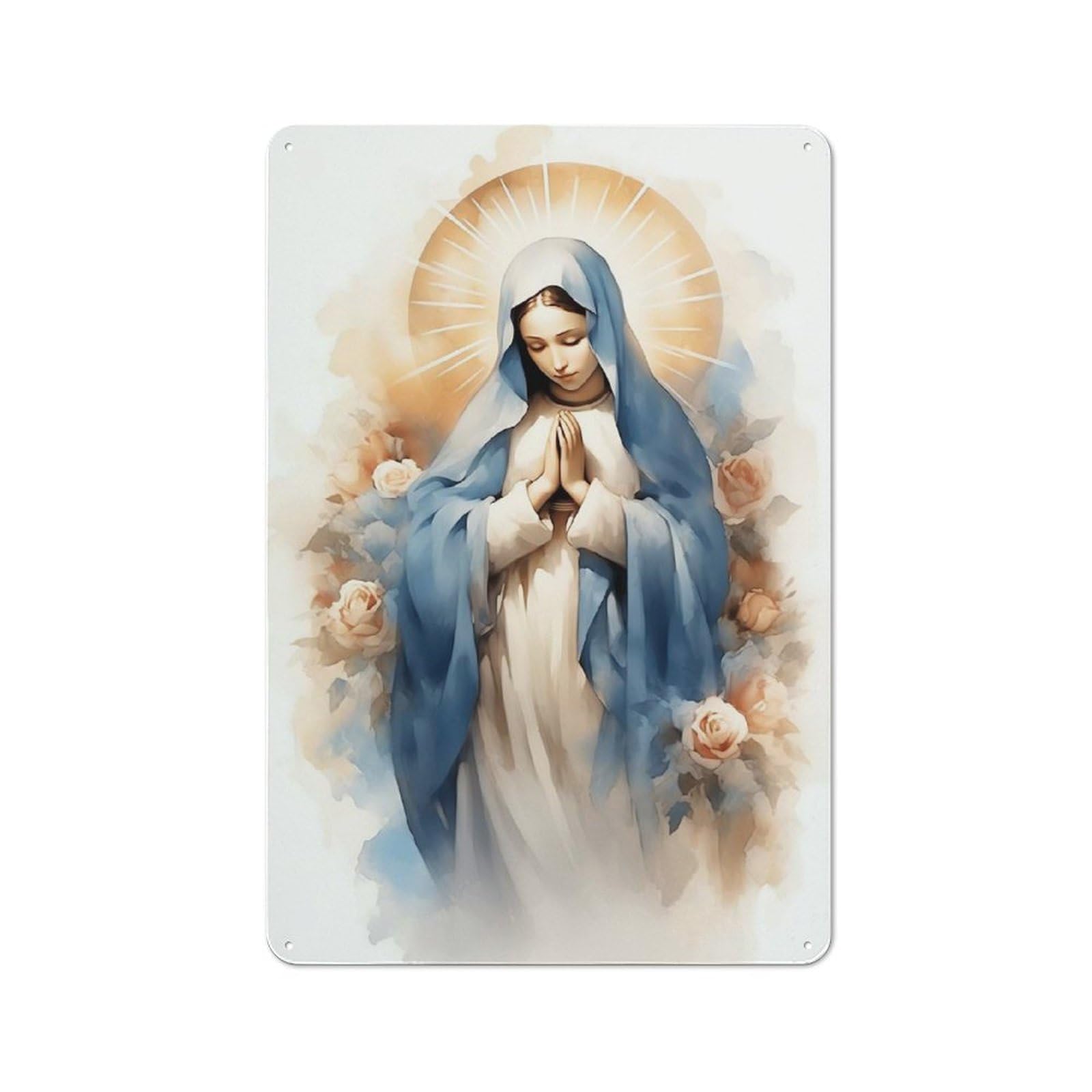 Junmoney Virgin De Guadalupe Painting Tin Wall Plaque 30X20cm With For Bar Or Restaurant, Housewarming Wall Decor For People Furnishing Bar And Restaurant