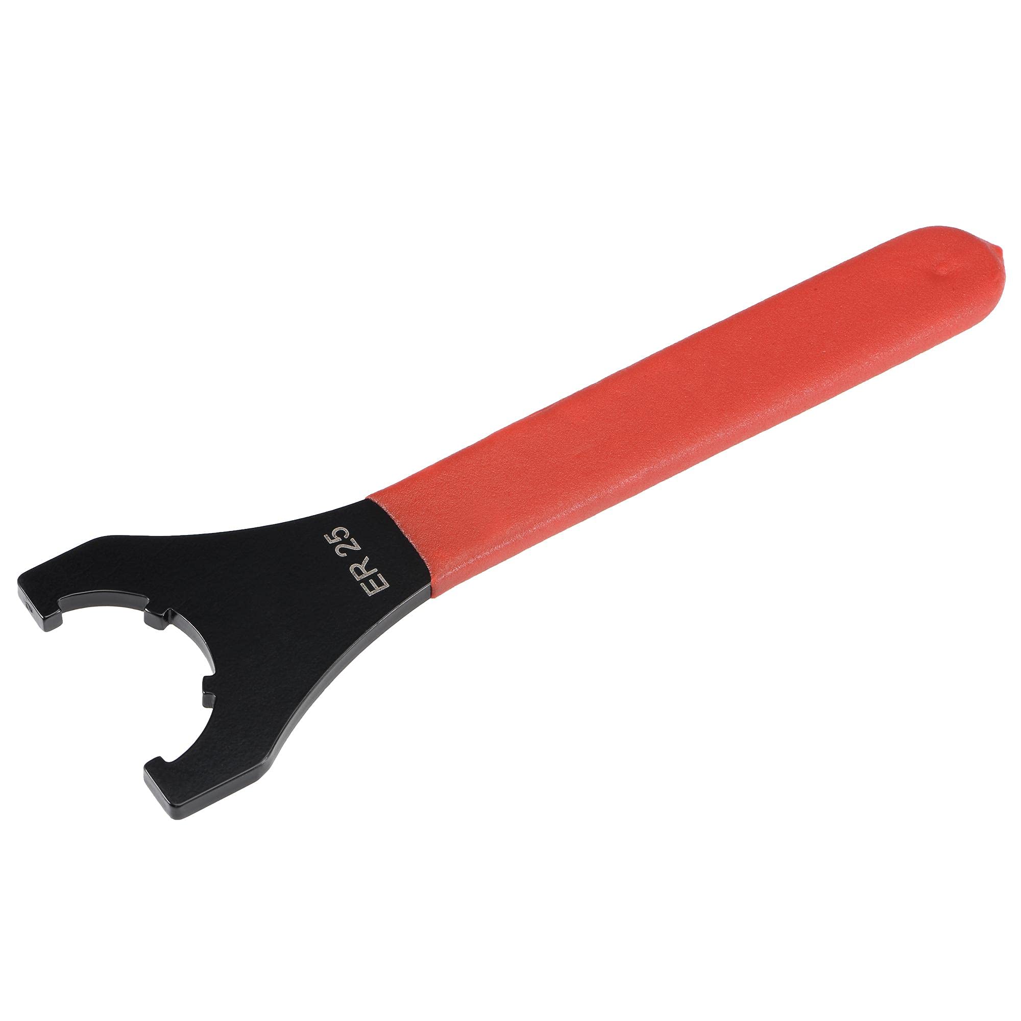 uxcell Collet Chuck Wrench Spanner for ER25UM Clamping Nut CNC Milling Lathe Chuck Holder Tool with Red Non-slip Handle