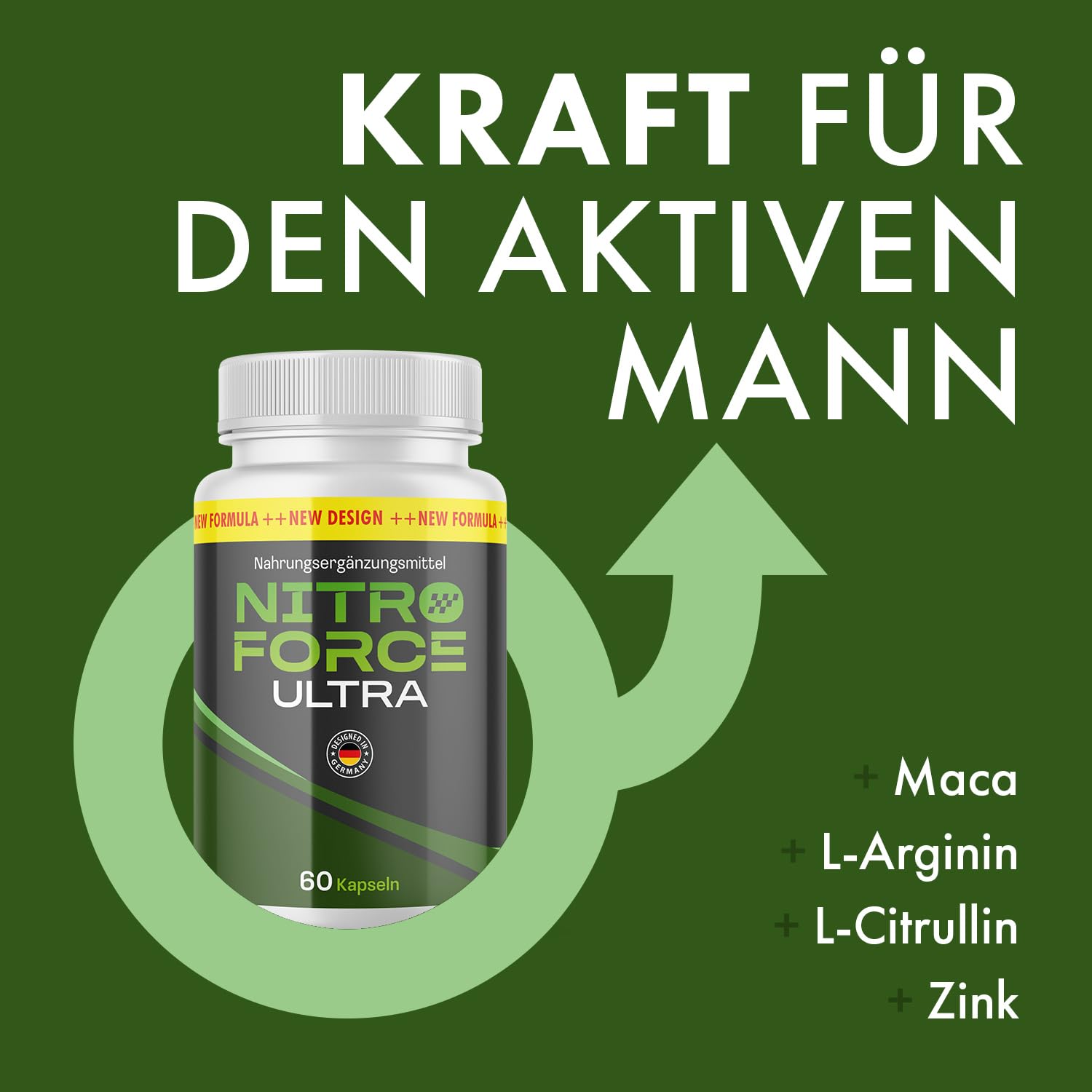 Nitro Force Ultra Kapseln | Mit L-Arginin & L-Citrullin | 60 Kapseln