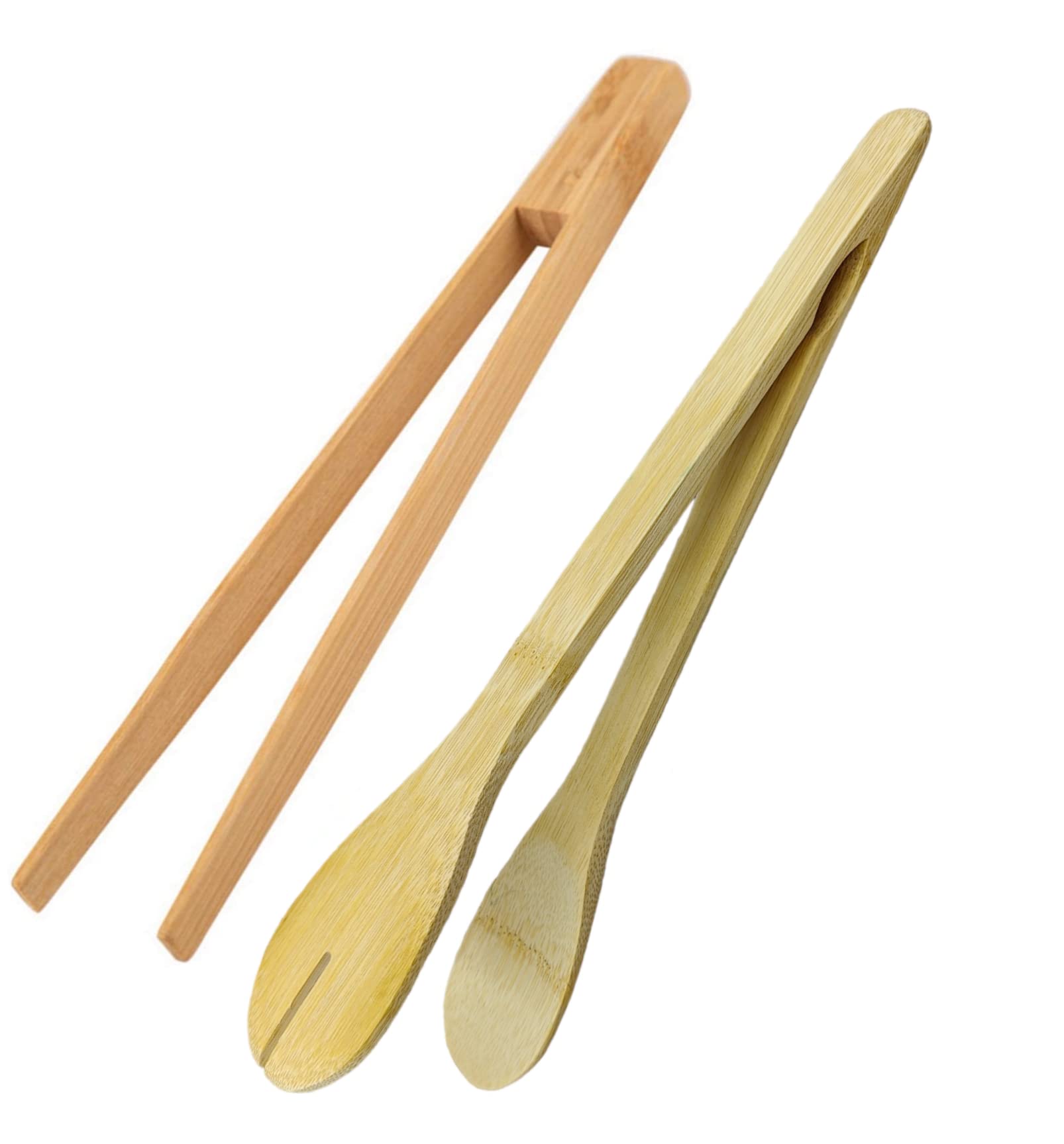 Catchex 30 CM Bamboo Tongs Set for Cooking Holding Toast Bacon, Muffin Fruits, Tea, Vegetables, Meat and Grilled Food, Pack of 2