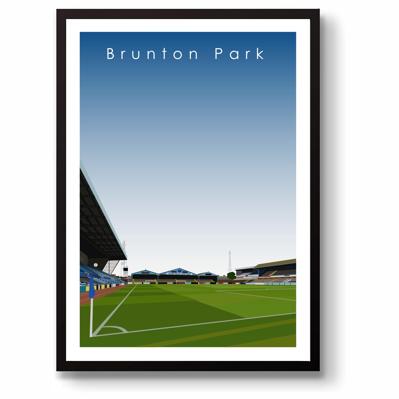 Home GroundHome.Ground.Prints Wall Art Graphic Design Football Stadium Gift Print Collection - Carlisle United FC "Brunton Park"