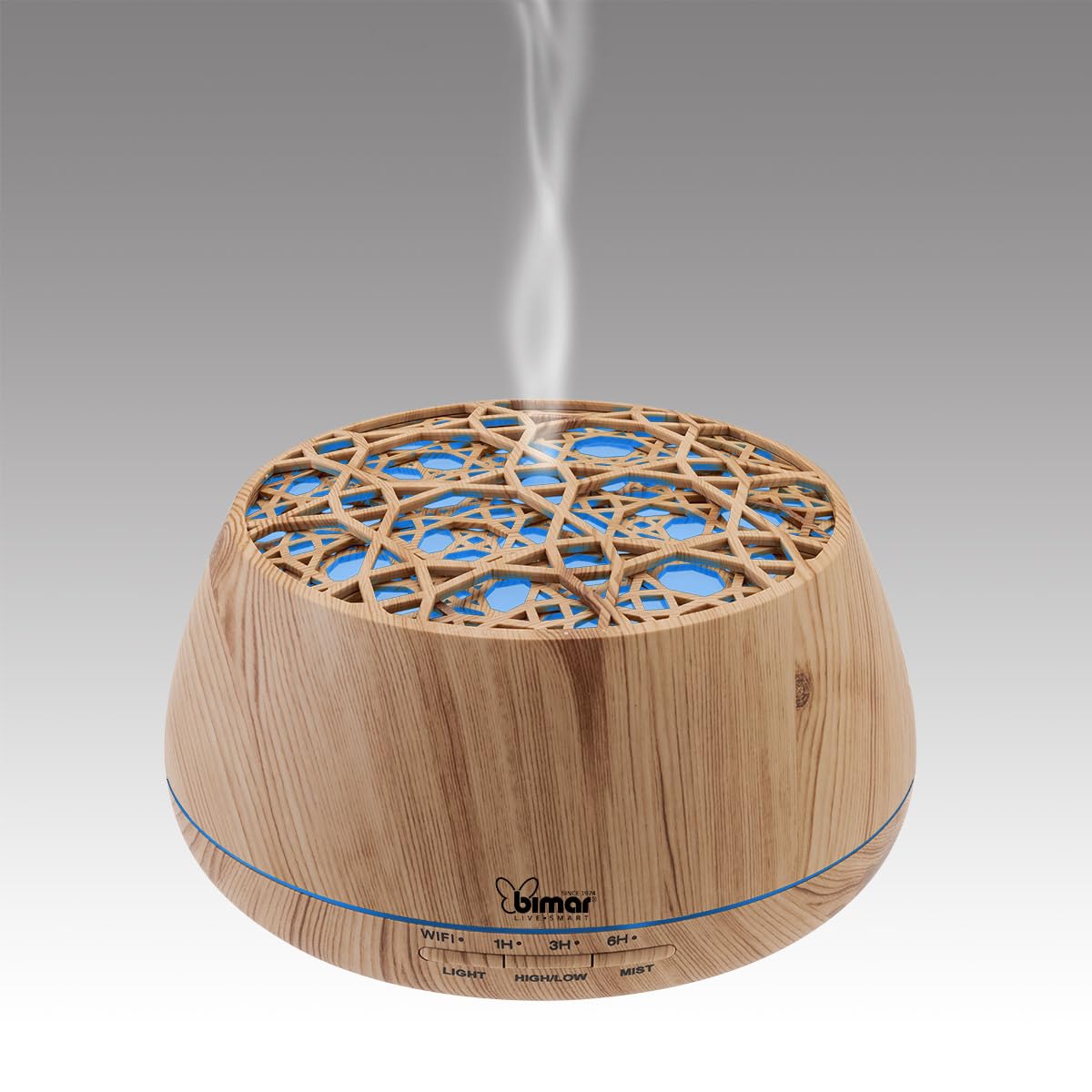 Bimar DA26 Diffusore Aroma di Oli Essenziali Wi-Fi con Luci e Cassa Acustica. Controllo Vocale. Nebulizza Essenze per Ultrasuoni. Funzione Antizanzara - 400 ml