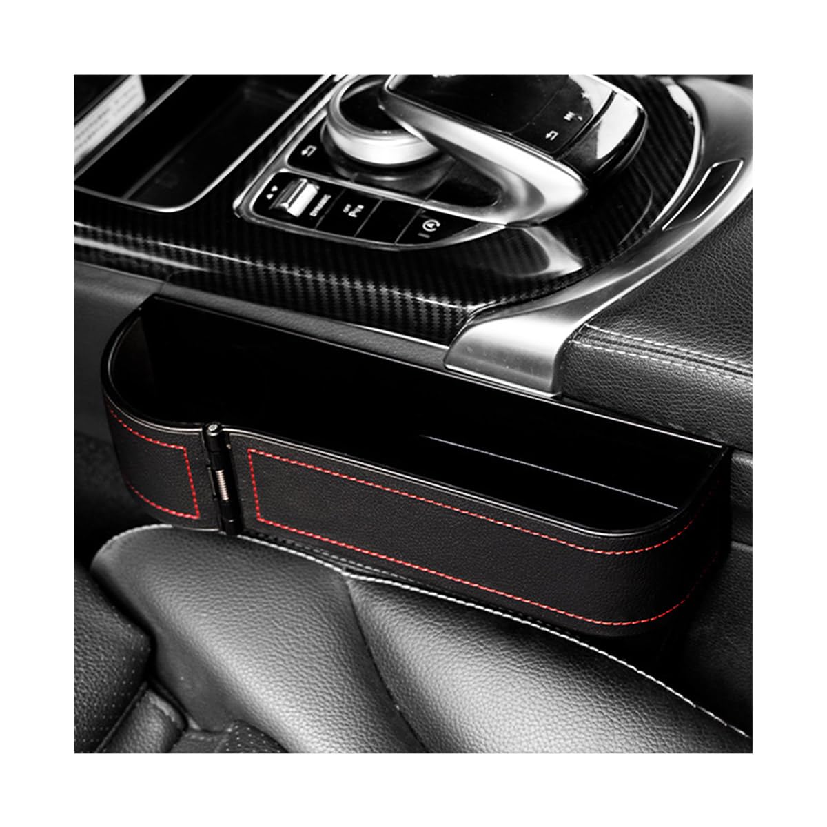 Car Seat Gap Filler with Cup Holder Expander, Automotive Front Seat Storage with Cup Holder, Console Seat Gap Filler Storage Box for Mug Bottle Keys, Car Accessories (Driver Side)