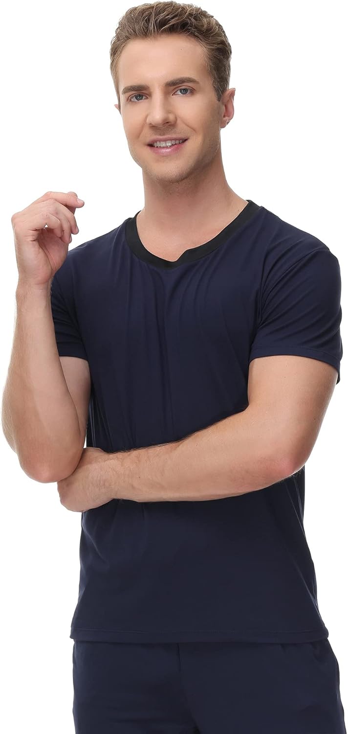 Ink+Ivy Mens Sleepwear Pajama Top Crewneck T-Shirt, Soft Sueded Jersey Tee Loungewear, Undershirt - Image 5