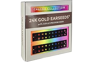 24K Gold & Rainbow Chakra Swarovski EarSeeds Acupressure Kit: Balance & Wellness