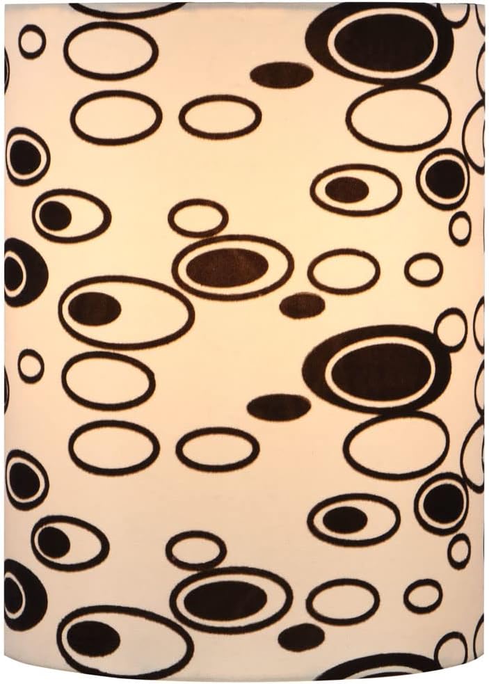 Aspen Creative 31307 Contemporary Drum (Cylinder) Shaped Spider Construction Lamp Shade in White with Black Circle, 8" wide (8" x 8" x 11")