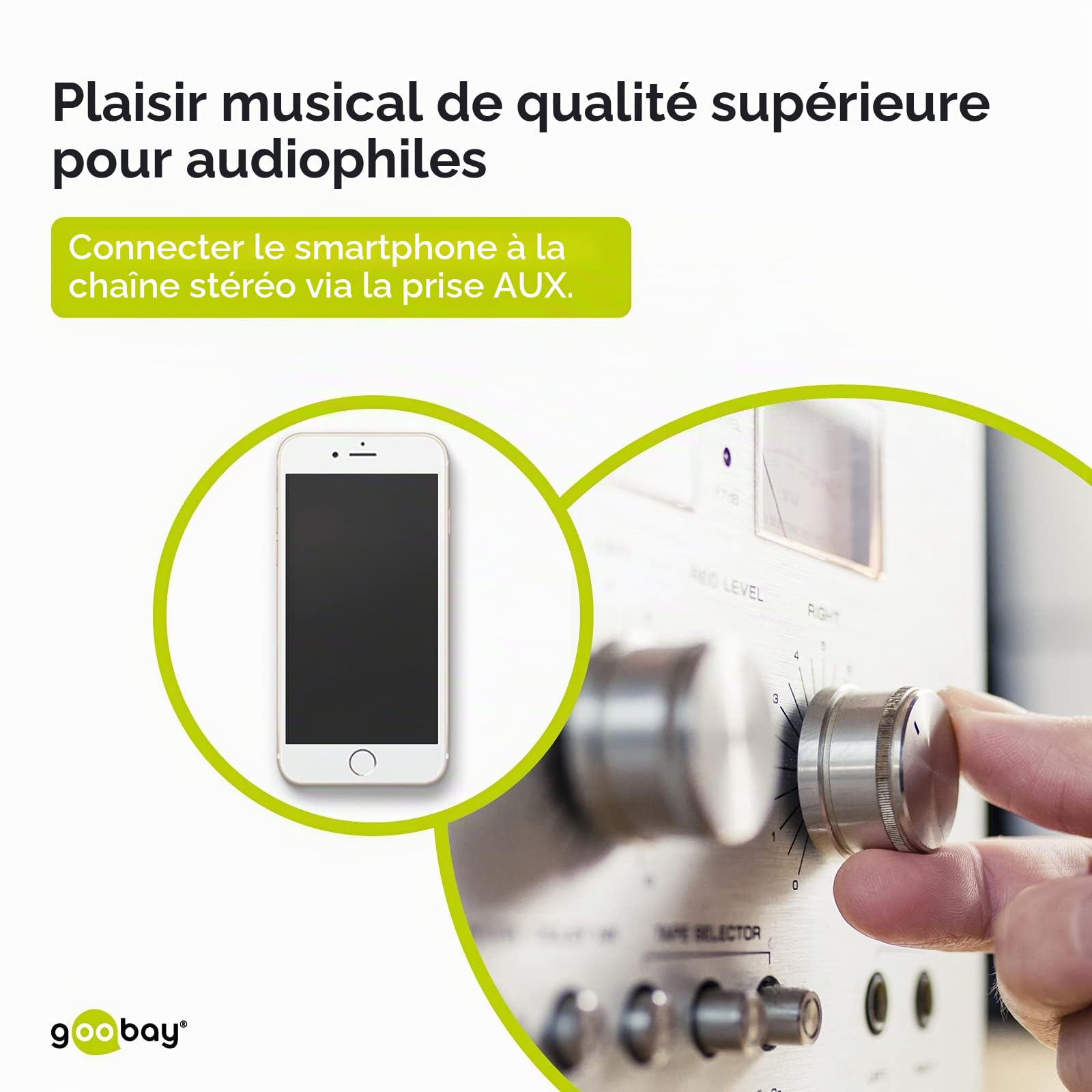 Câble de Connexion Audio AUX, 3.5 mm Stéréo, 4 Pôles, Slim, CU, 2 m Longueur de Câble