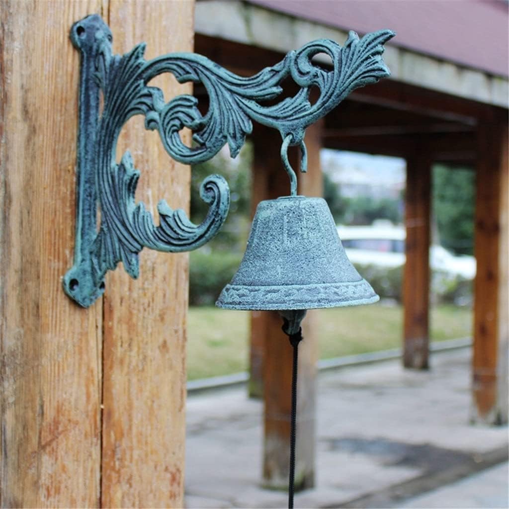 Cast Iron Door Bell Rustic Retro Cast Iron Flowers Doorbell Home Wall Decoration Garden Ornaments Door Chimes Wrought Iron doorbell Garden Wall Decoration doorbell