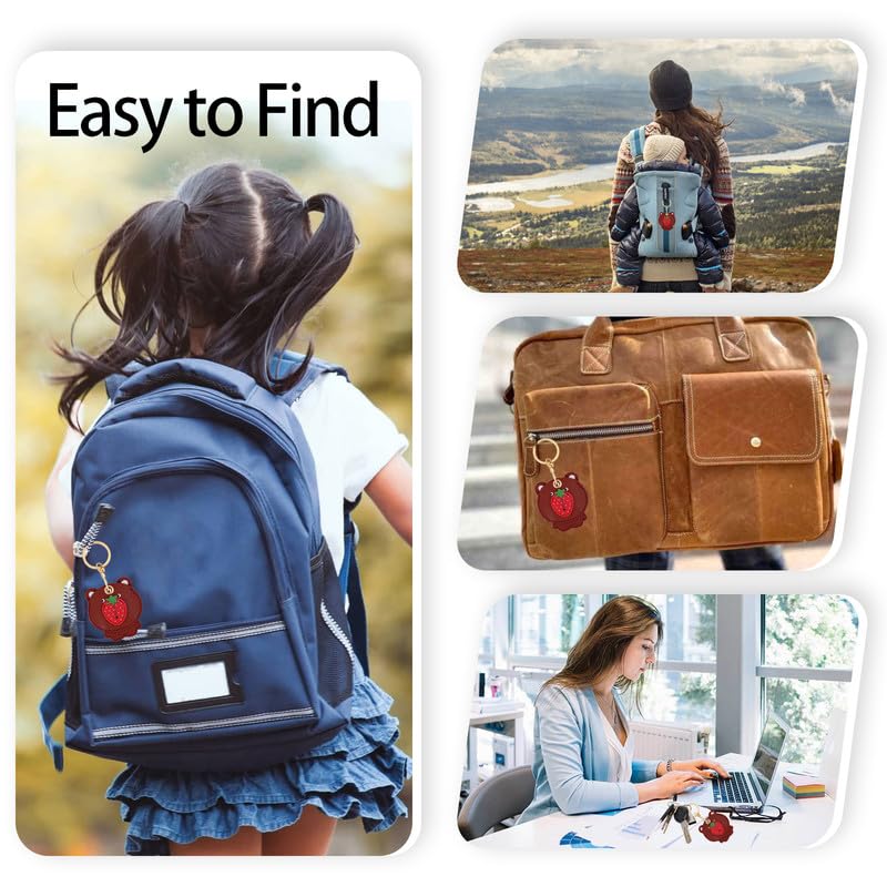 Image of Leather Keychain Case Holder Compatible with Apple AirTag, GPS Airtag Keychain Finder Tracker with Key Ring, Anti-Scratch Protective Air Tag Cover | Leather