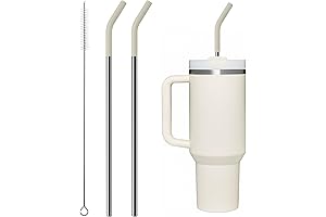 Metal Straws with Silicone Tips for 40oz Stanley Cup