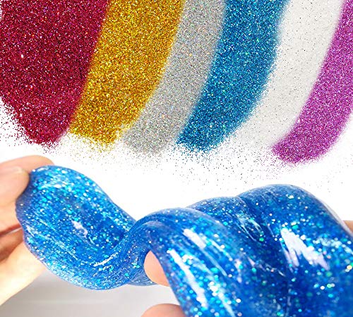 Glitzerpulver, JEMESI Blau Feiner Glitter 100G, Holographic Glitzer Pulver, Glitzerpuder für Epoxidharz, Nagel, Gießen… – Bild 3