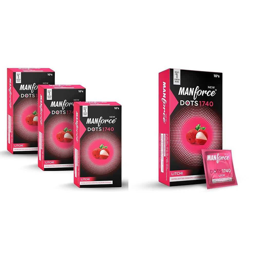 Manforce Litchi Flavoured Extra Dotted Condoms for Men | 30 pcs | Lubricated Latex Condoms For Her Enhanced Pleasure | India’s No. 1* Condom Brand for Safe Sex|Manforce Litchi Flavoured Extra Dotted-image-18