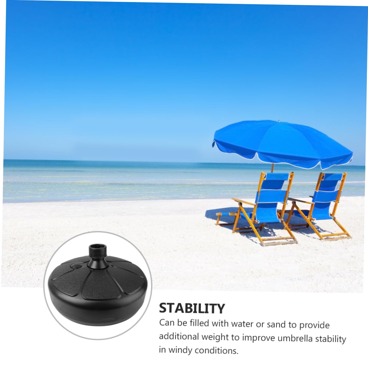 YARNOW Support de Parasol Extérieur Noir en Plastique, Base Étanche