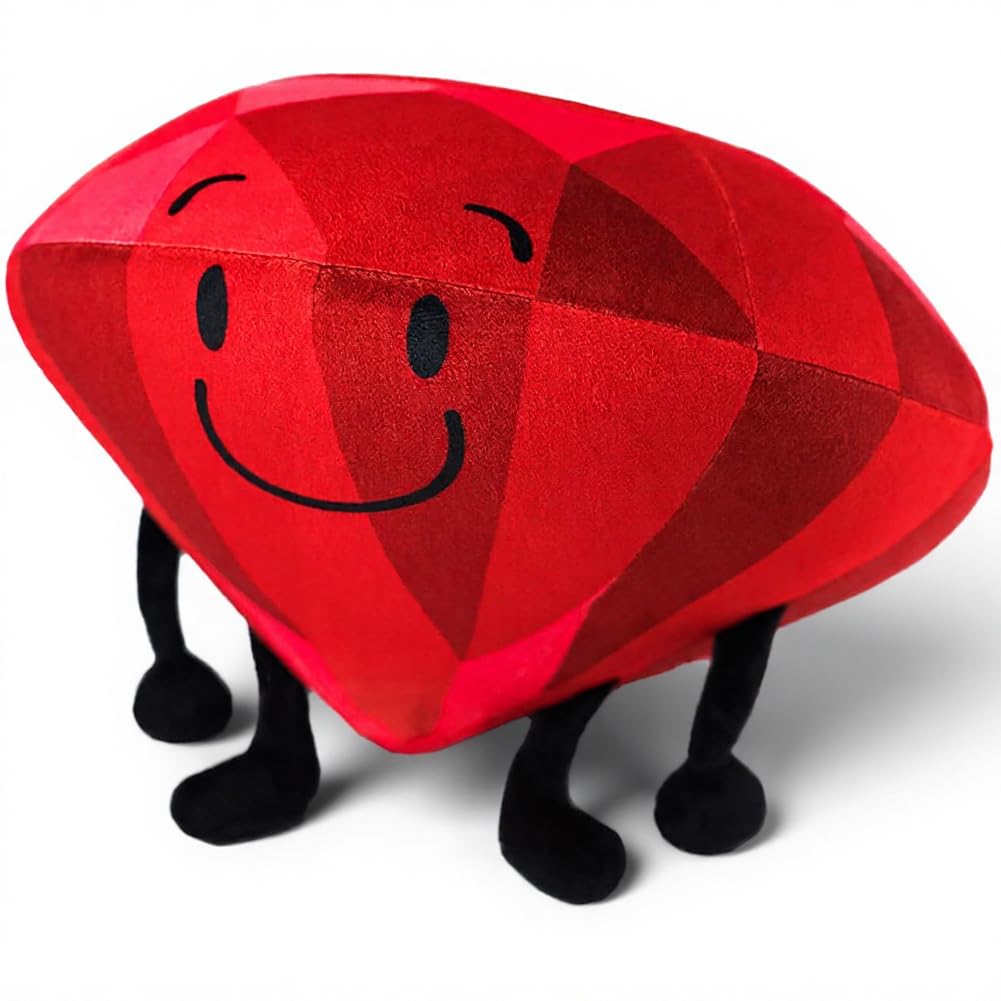 Dlishka BFDI Battle for Dream Island Plush Toy, Cute Cartoon Plushie Soft Stuffed Animal Doll, Kawaii Plush Cushion Pillow, Collectible Character Toy Gift for Fans. (Ruby)