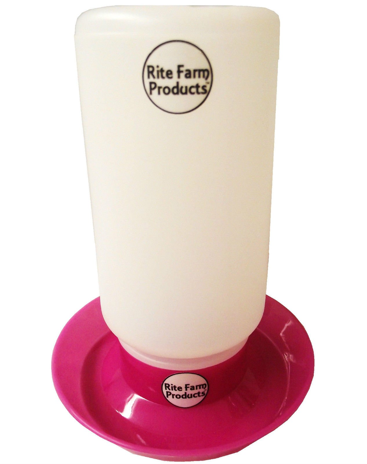 Rite Farm ProductsPink Waterer Base & Poly Quart JAR Poultry Chicken Chick Drinker