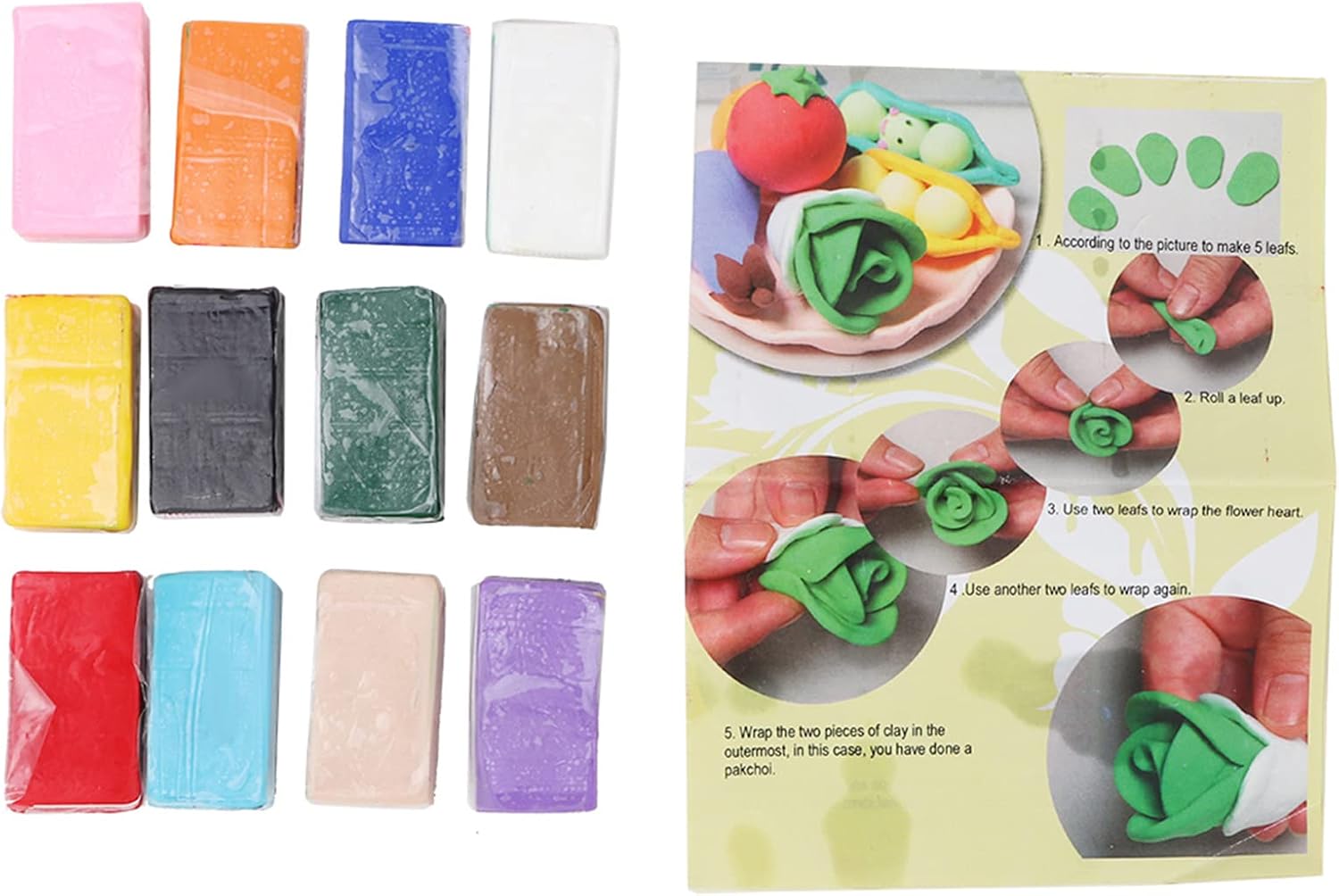 Polymer Clay Starter Kit, 12Color DIY Polymer Soft Clay