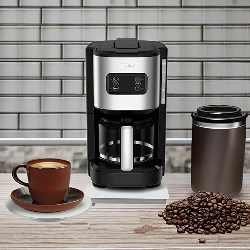 Miniatura 5 de T-fal Element - Máquina de café por goteo de plástico y acero inoxidable de 12 tazas programable, filtro reutilizable, pausa y preparación, jarra de