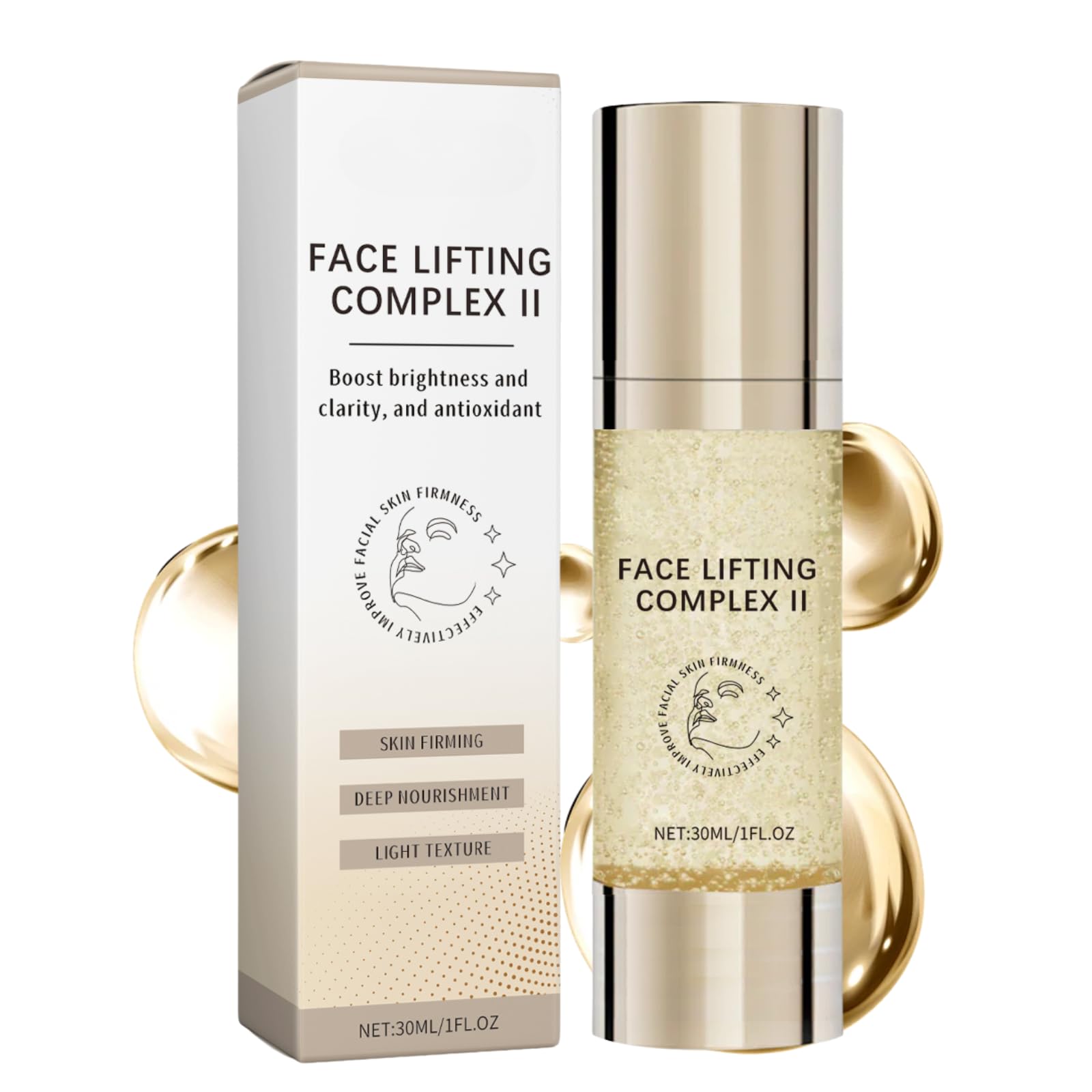 Instant Face Lift Serum, Lifting Face Serum for Women, Brightening Serum, Hydrating Serum for Skin Tightening, Anti Wrinkle Serum, Smooth Appearance of Loose Sagging Skin, Elasticity