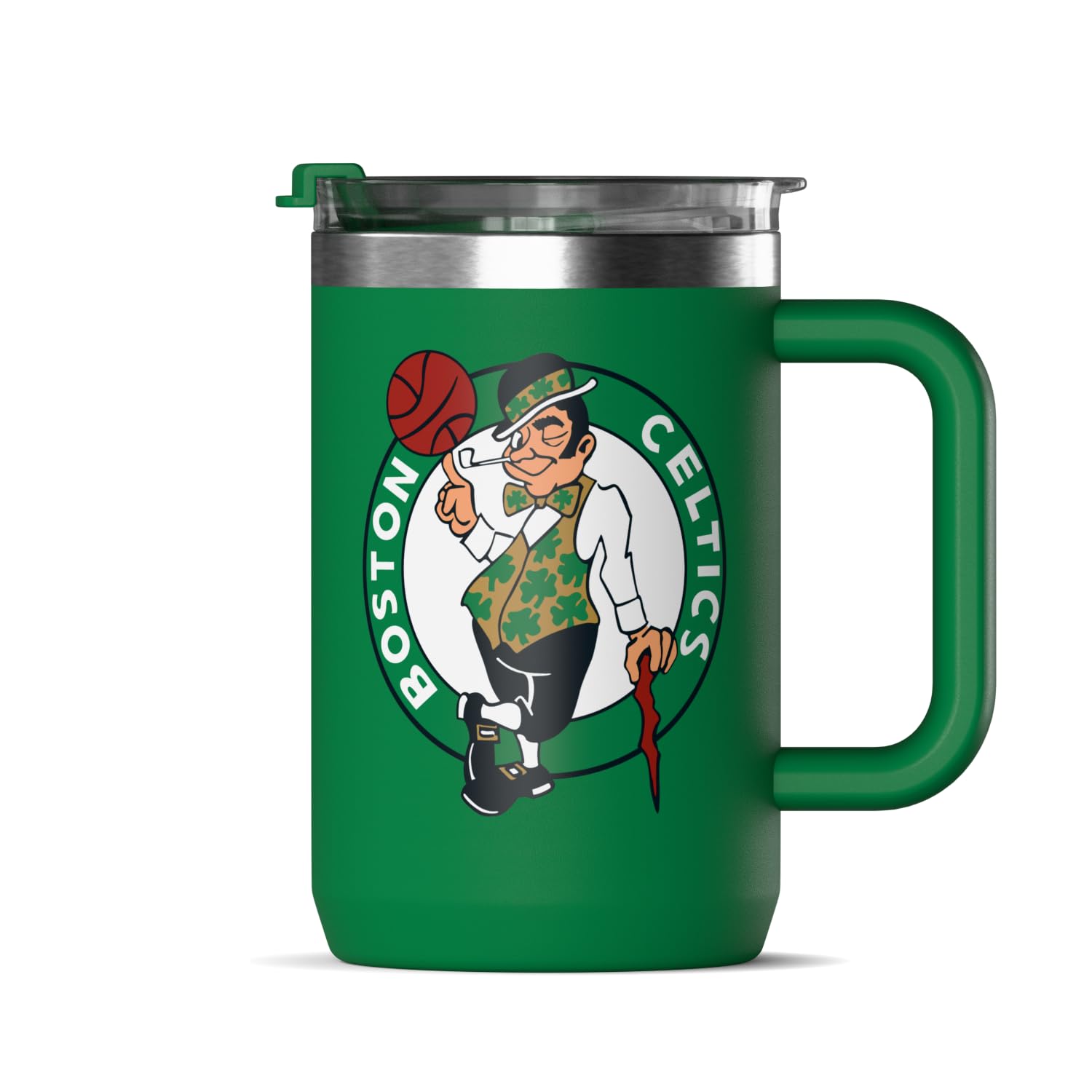 NBA Officially Licensed Boston Celtics 18oz Insulated Coffee & Tea Mug with Flip Sip Lid…