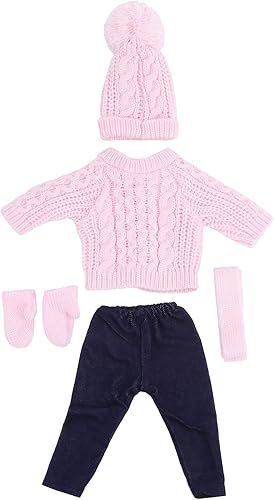 plplaaoo Trajes de muñeca de Navidad de invierno para muñeca de bebé de 18 pulgadas, ropa de muñeca de Navidad, ropa de muñeca, suéter, pantalones,
