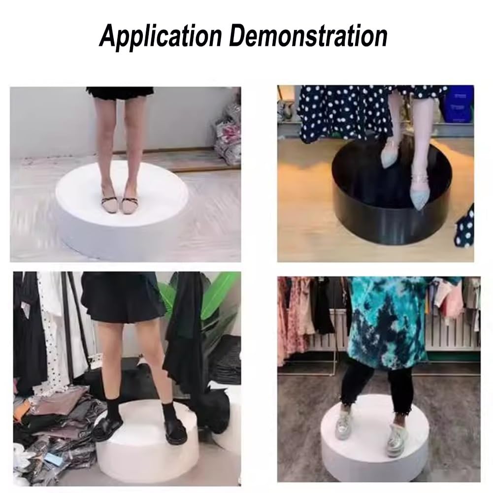 Genérico Exhibidor Redondo de Pedestal para Tiendas de Ropa y Novias - Plataforma elevadora Blanca de 40x20 cm para maniquíes, Zapatos, Bolsos y desfiles en Vivo - Solución Elegante para la exhibició