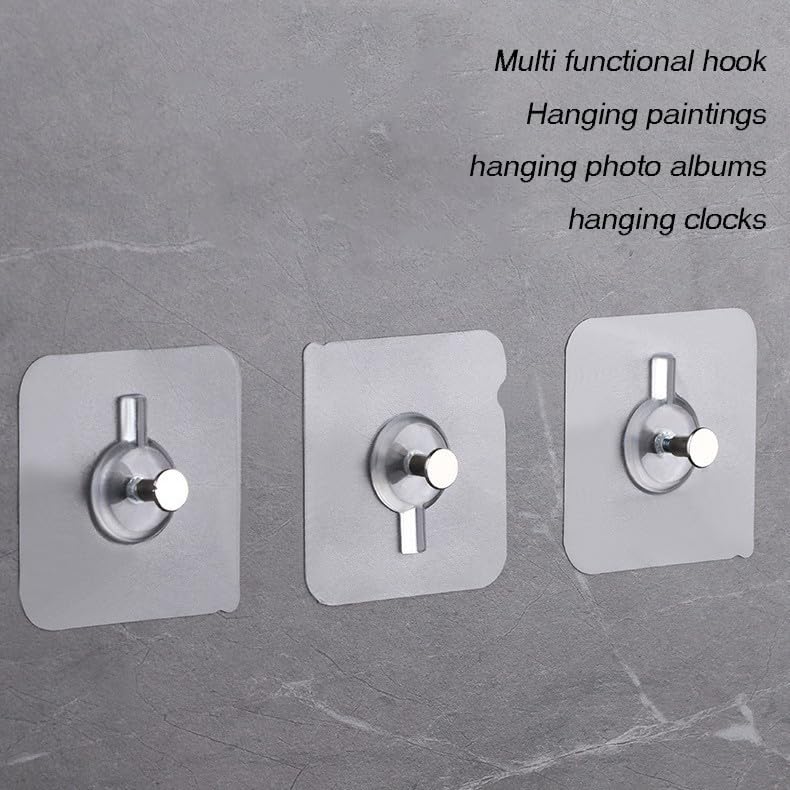 Image of Self Adhesive Wall Hooks No Drill Picture Hangers 10 Pack