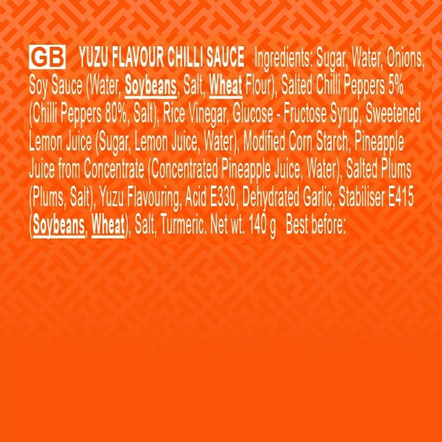 Lee Kum Kee Yuzu Flavoured Chilli Sauce, Vegan, 140 g (Pack of 12)