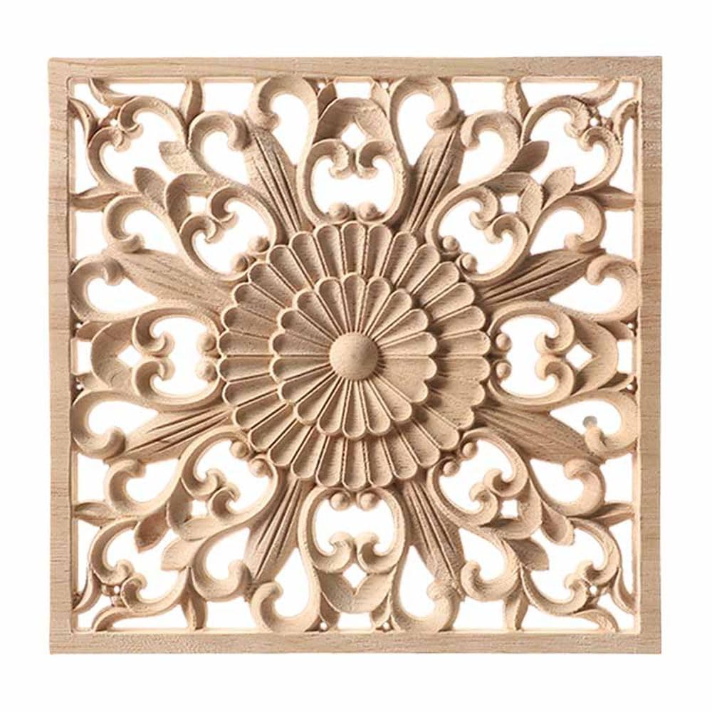 Calcomanía para decoración de muebles premium: aplique de esquina tallado en madera