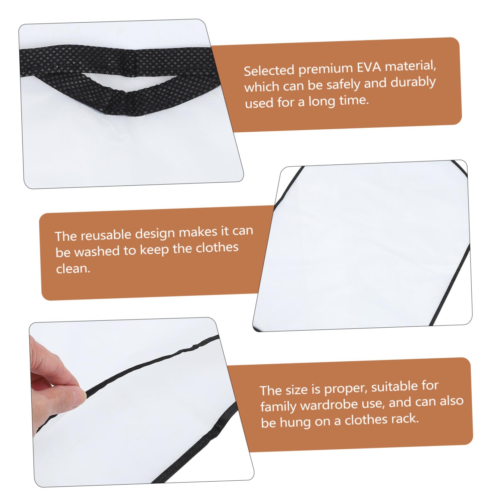 10piezas Bolsa Polvo De Fundas Protectoras Para Ropa Bolsas De Almacenamiento Transparentes Para Vestidos y Trajes Para Colgar Armarios Domésticos y Usar Dormitorios