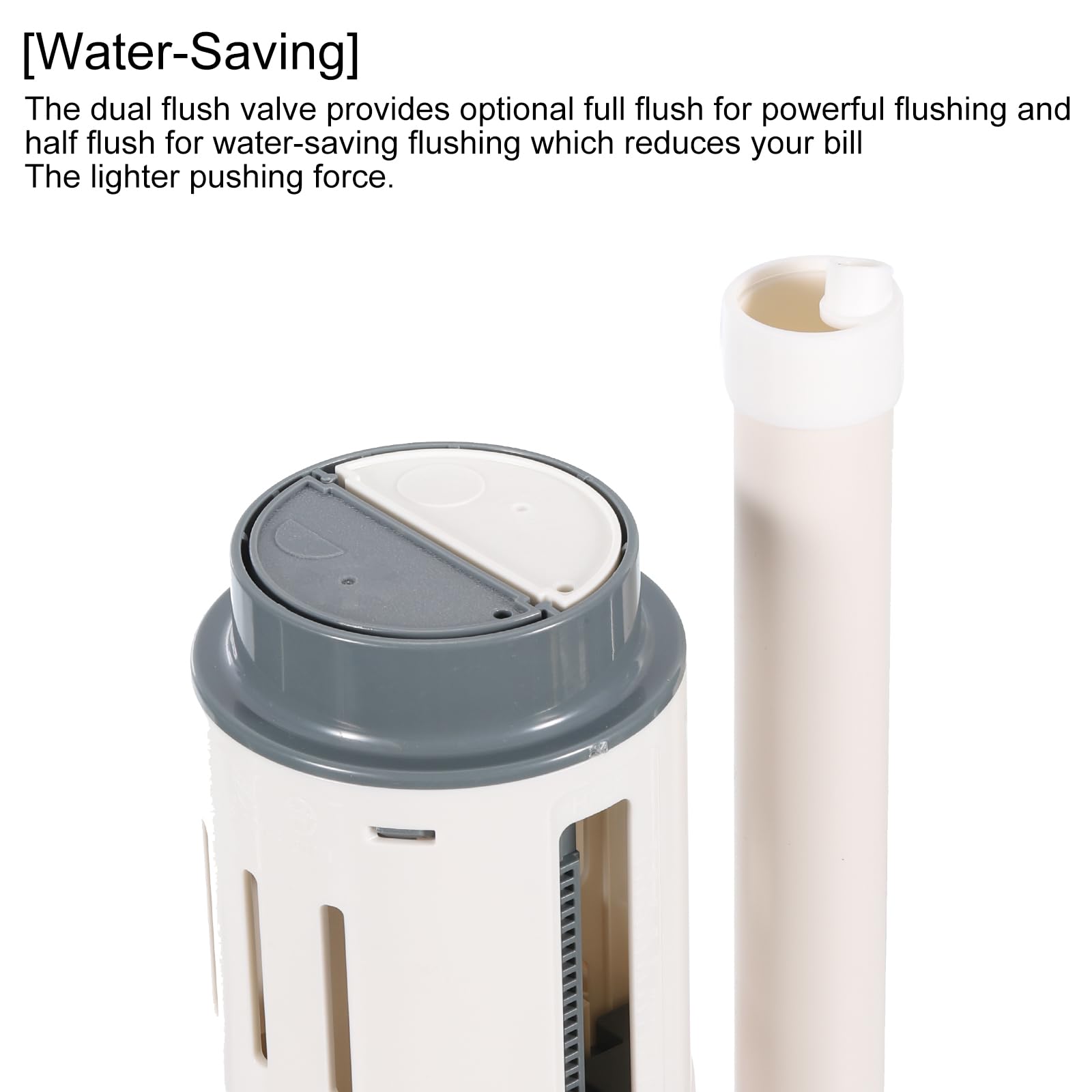 uxcell Vannes de chasse d'eau pour toilettes, 210 mm de long, double valve de chasse d'eau en une seule pièce, bouton poussoir, valve de remplissage pour toilettes de 7,6 cm
