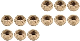 Yardwe 12 pcs the bird's nest bird resting house Cockatiels Handwoven Bird window bird feed window bird house outdoor bird cage bird nest bird living house pet bird hut grass manual straw