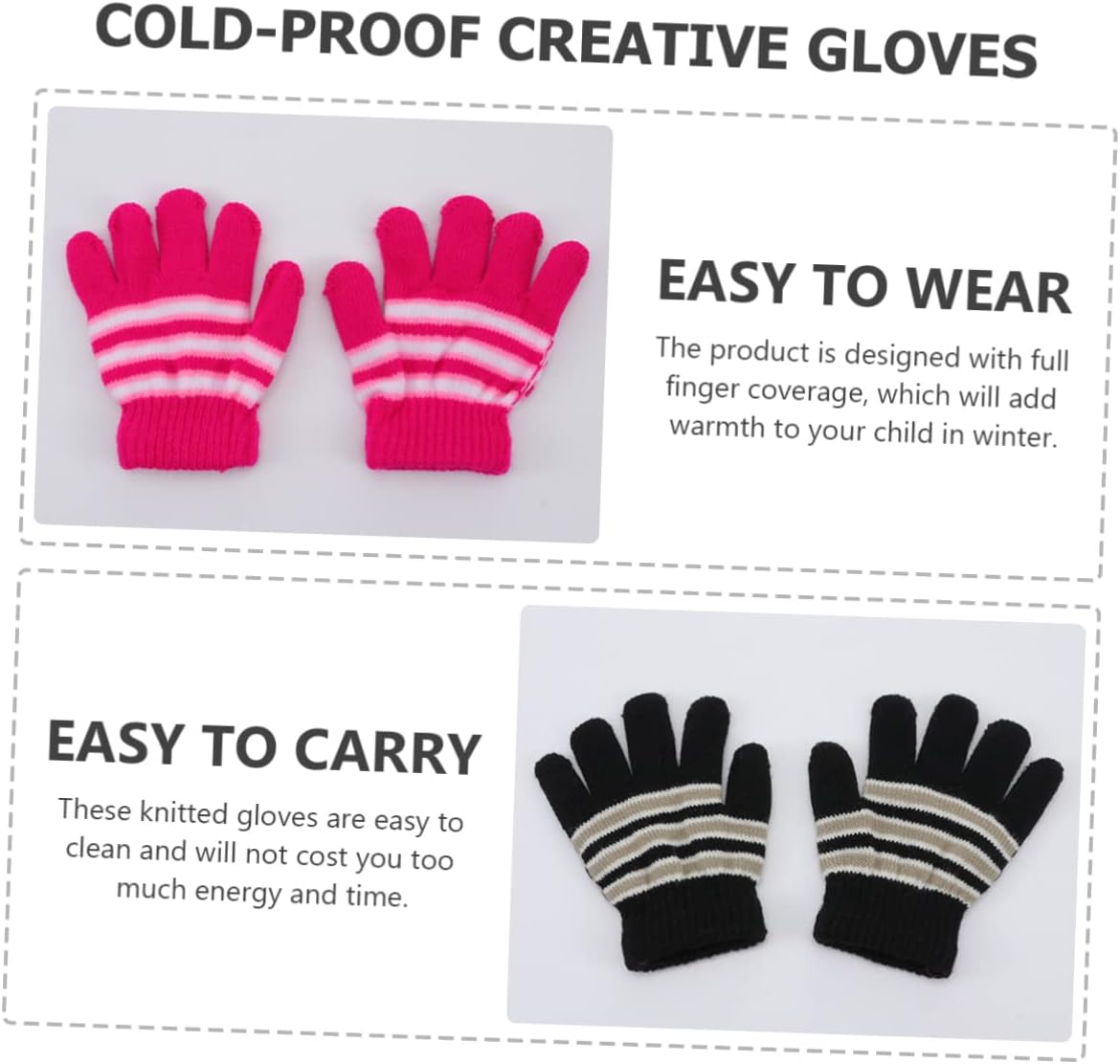 Didiseaon 6pairs Boys and Girls Gloves Knitted Warm Mittens Winter Gloves for Newborn and Toddlers Full Finger Coverage