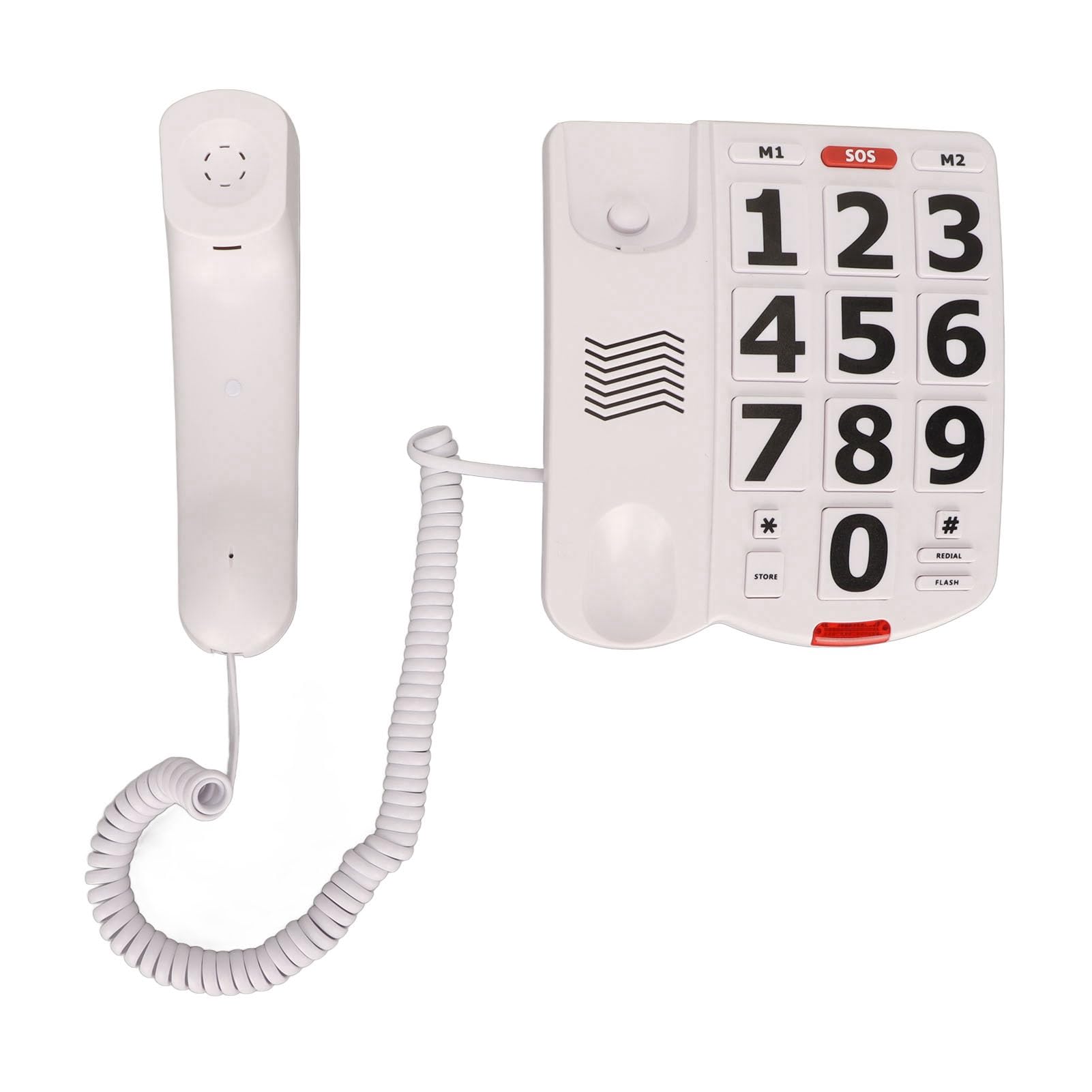 Yosoo Health Gear Telefono con Filo con Tasti Grandi, Telefono Fisso Amplificato per Anziani con Problemi di Udito con Volume Regolabile e Vivavoce