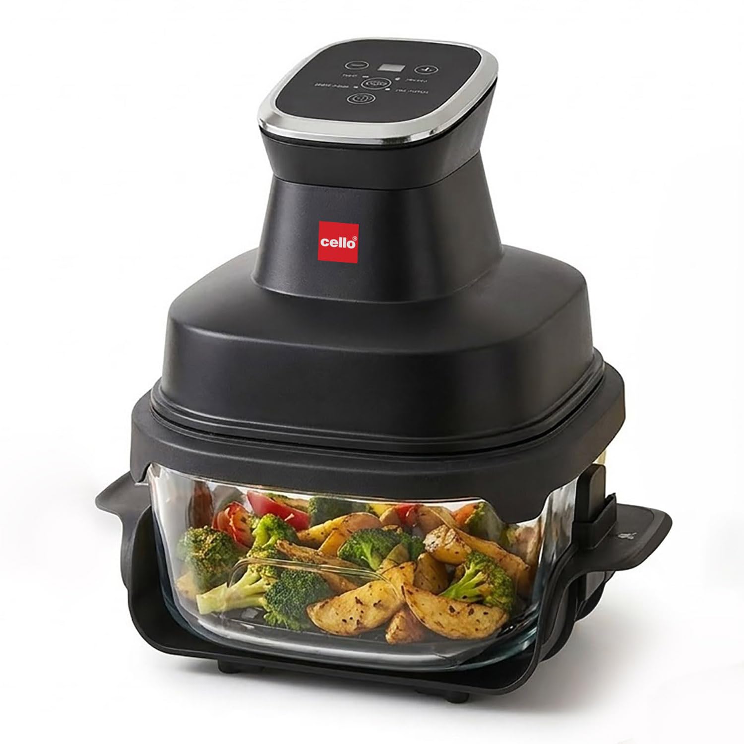 CELLO Airmate Modular Air Fryer with 5MM Borosilicate Glass Bowl 4L | 90% Less Fat Cooking, 1500W High Speed 360° Air Wave Technology | For Fry Bake Crisp Keep Warm, Cook Serve Store, Dishwasher Safe-image-27
