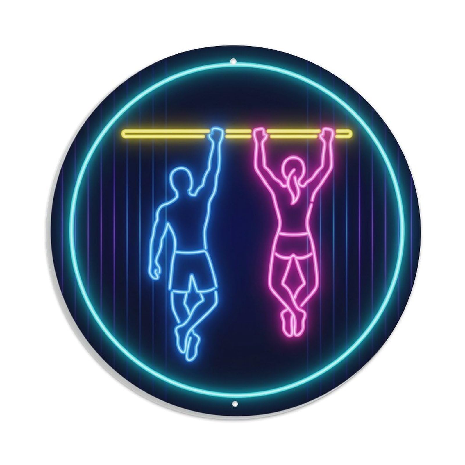 Yrnq 8X8inch Vintage Style Vintage Faux Neon Gym Retro Bodybuilding Fitness Relentless Metal Tin Sign