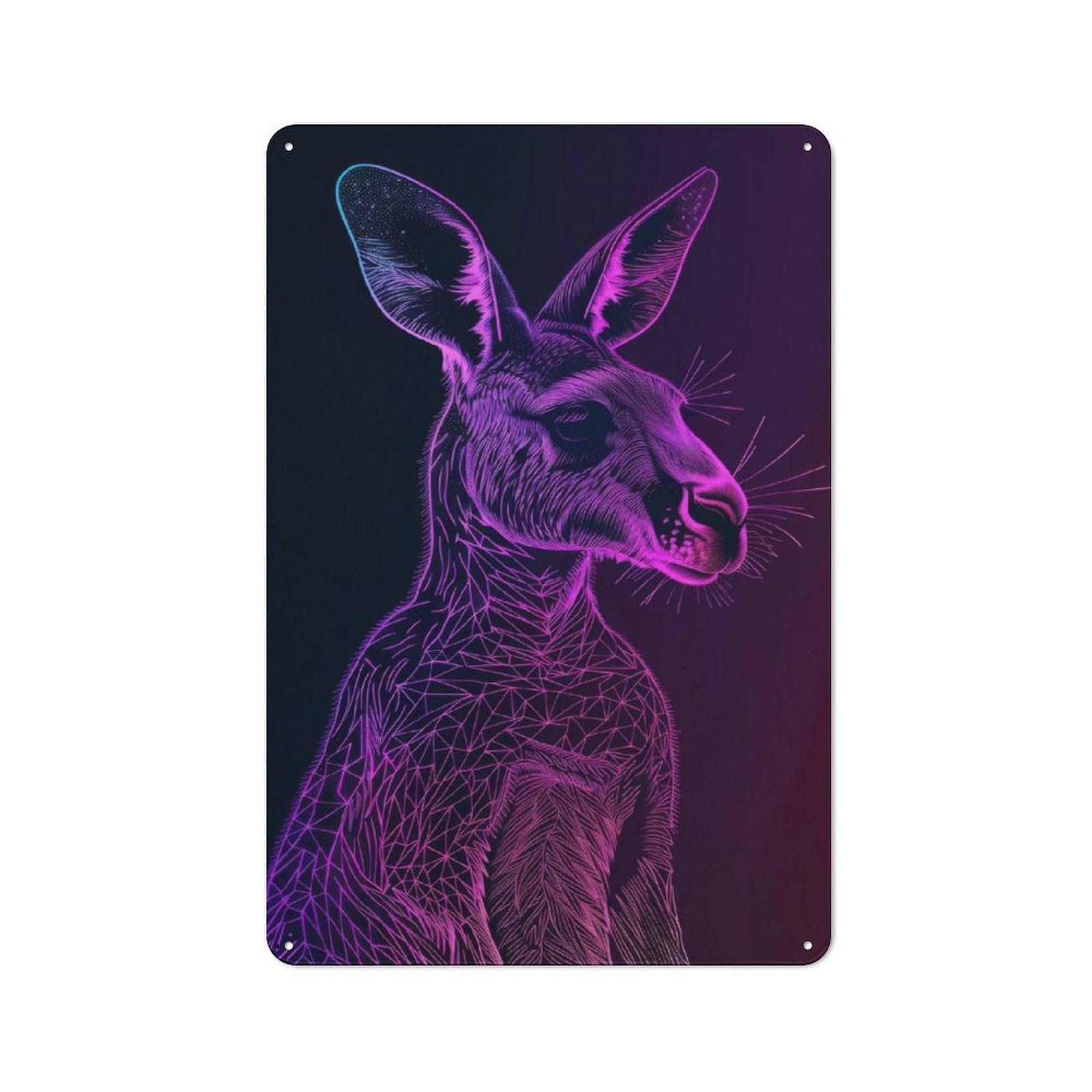 Junmoney Kangaroo Animal Neon Metal Wall Sign 30X20cm, Vintage Home Bar Decor For Pub, Home Bar, Shed Or Man Cave