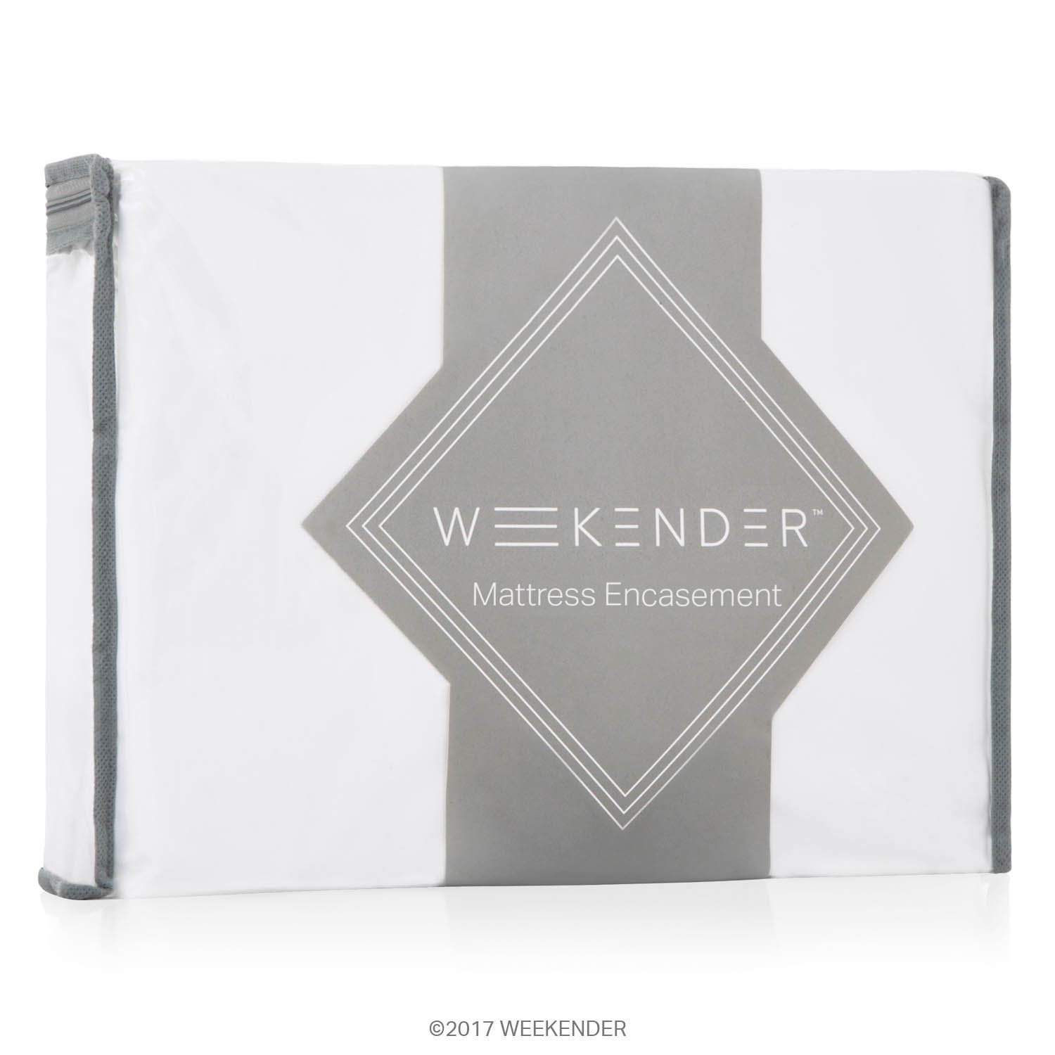 Funda de colchón impermeable matrimonial WEEKENDER con cremallera para protector de cama blanco