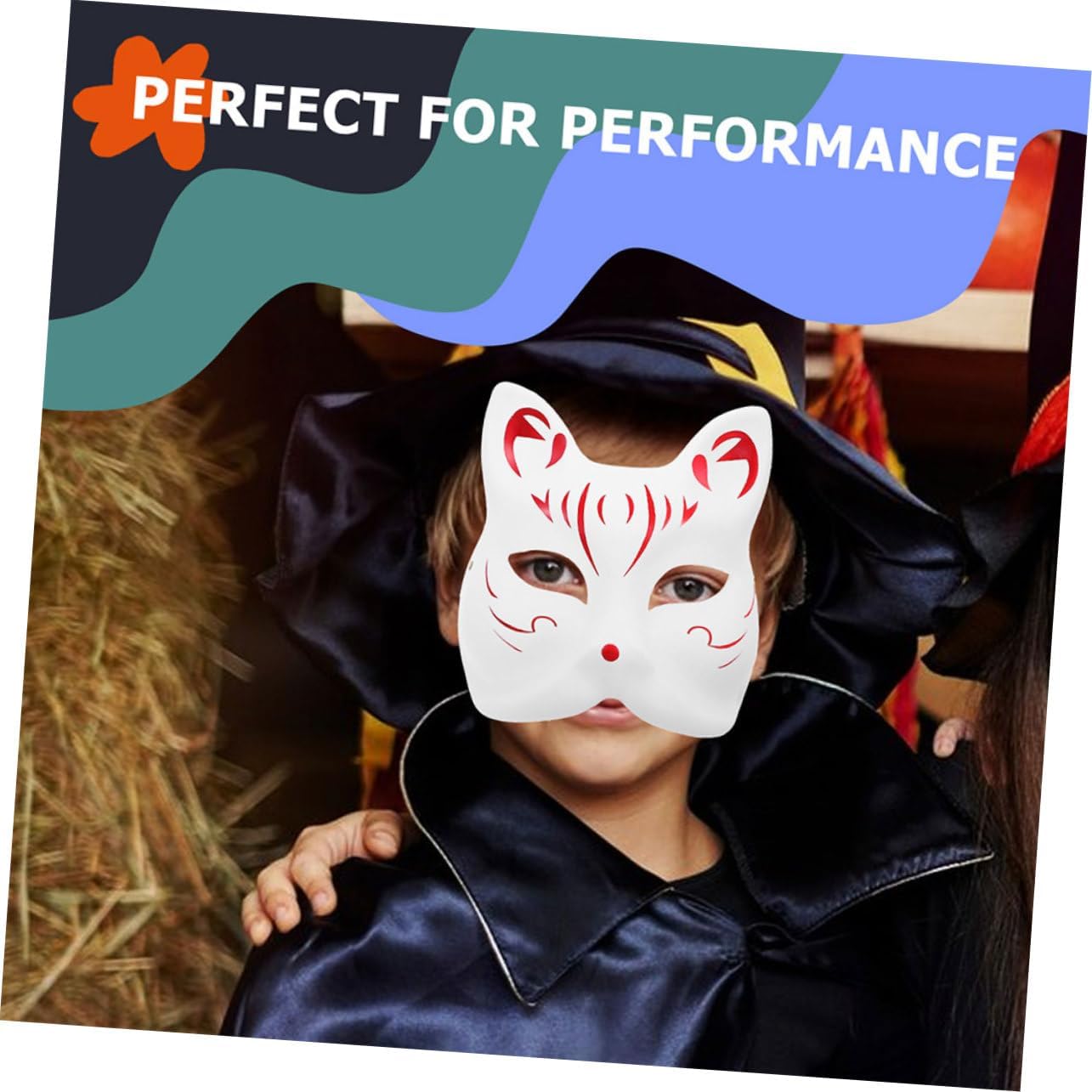 Halloween DIY White Paper Fox Mask Blank Hand Painted Masquerade