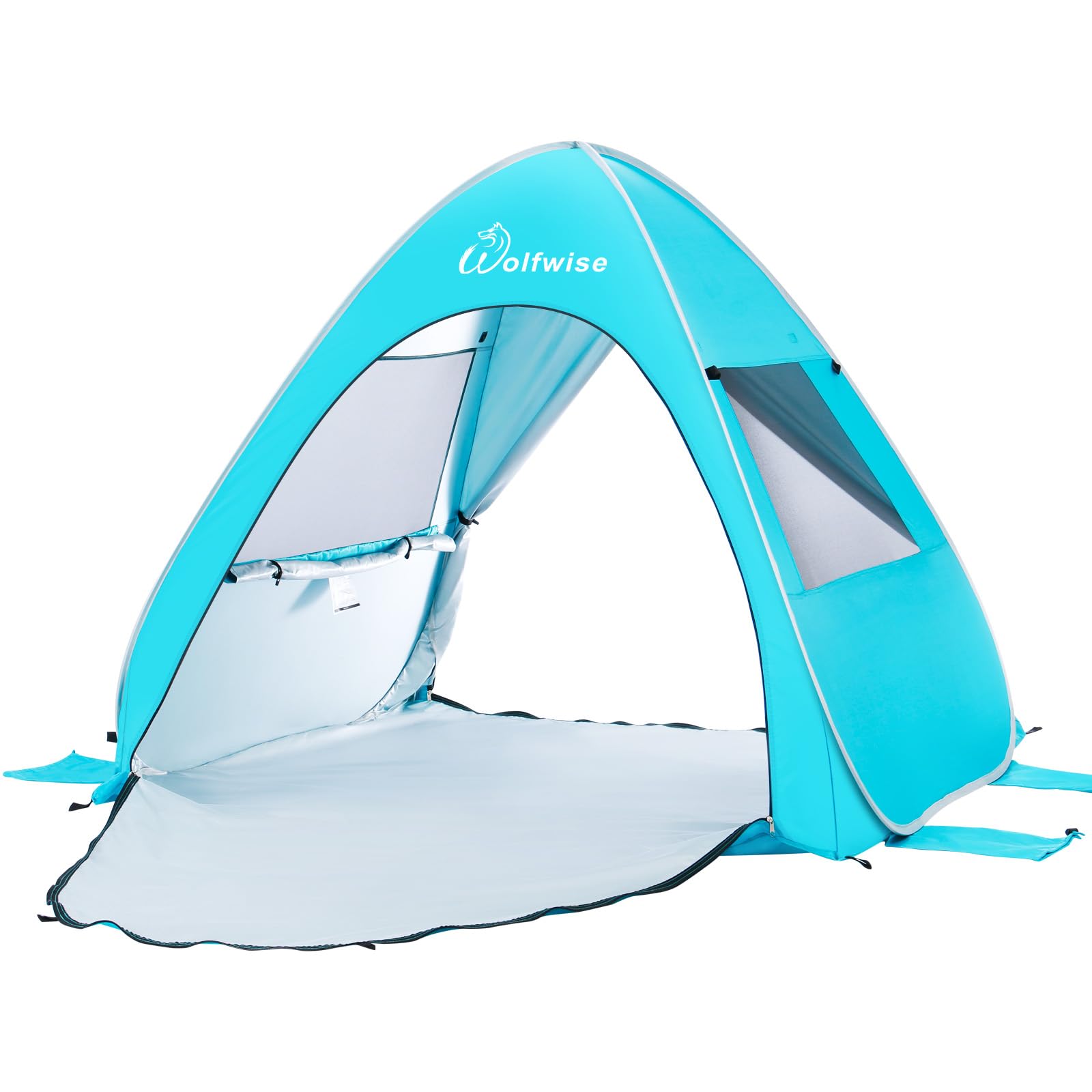 WolfWise UPF 50+ Easy Pop Up namiot plażowy schronienie słoneczne natychmiastowy automatyczny przenośny parasol sportowy kryty domek do zabawy baldachim kabana