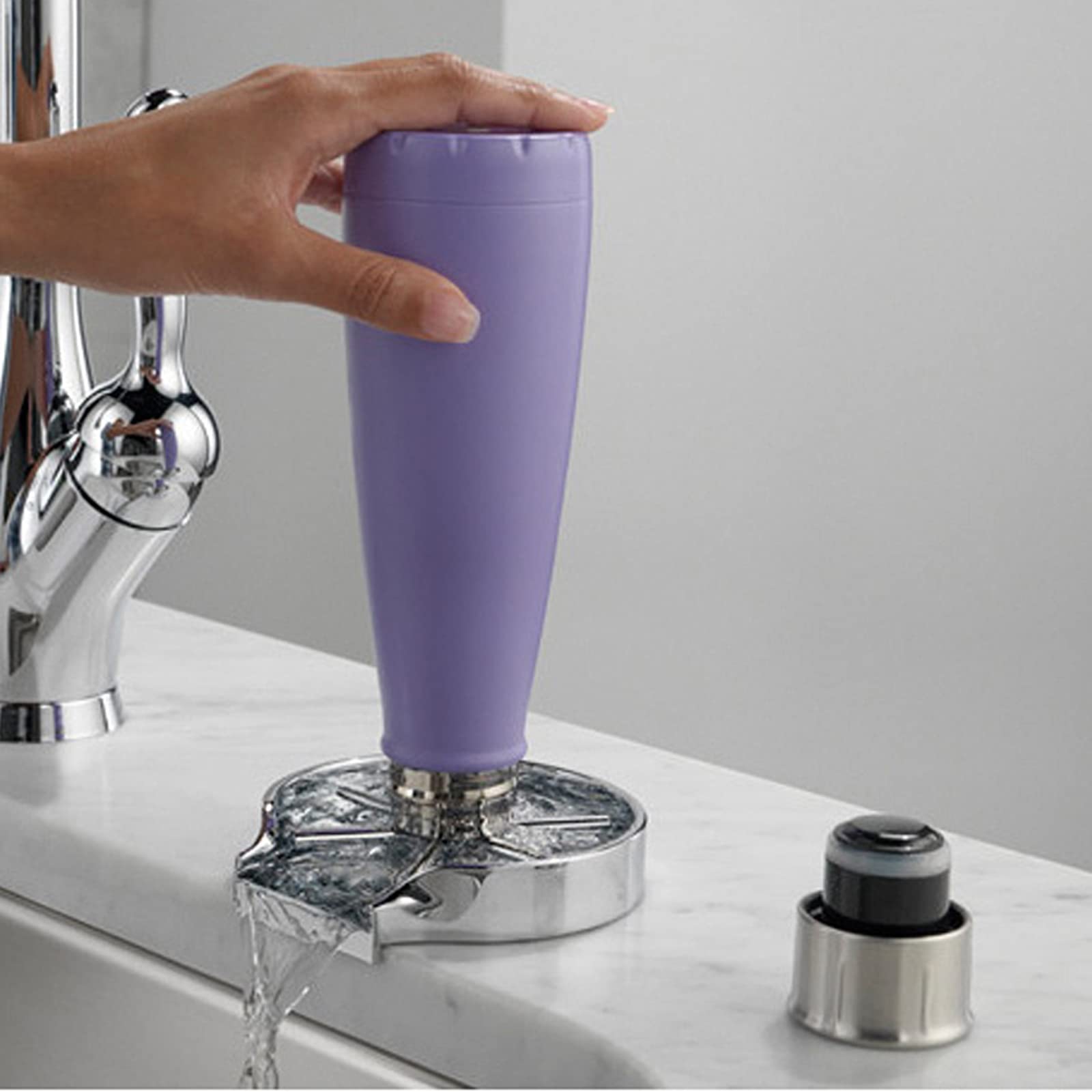 Lavavasos De Alta Presión para Fregadero, Enjuagador De Vasos De Acero Inoxidable con Tubo De Entrada De Agua De 1/4", para Fregadero, Lavabotellas Y Limpiavasos